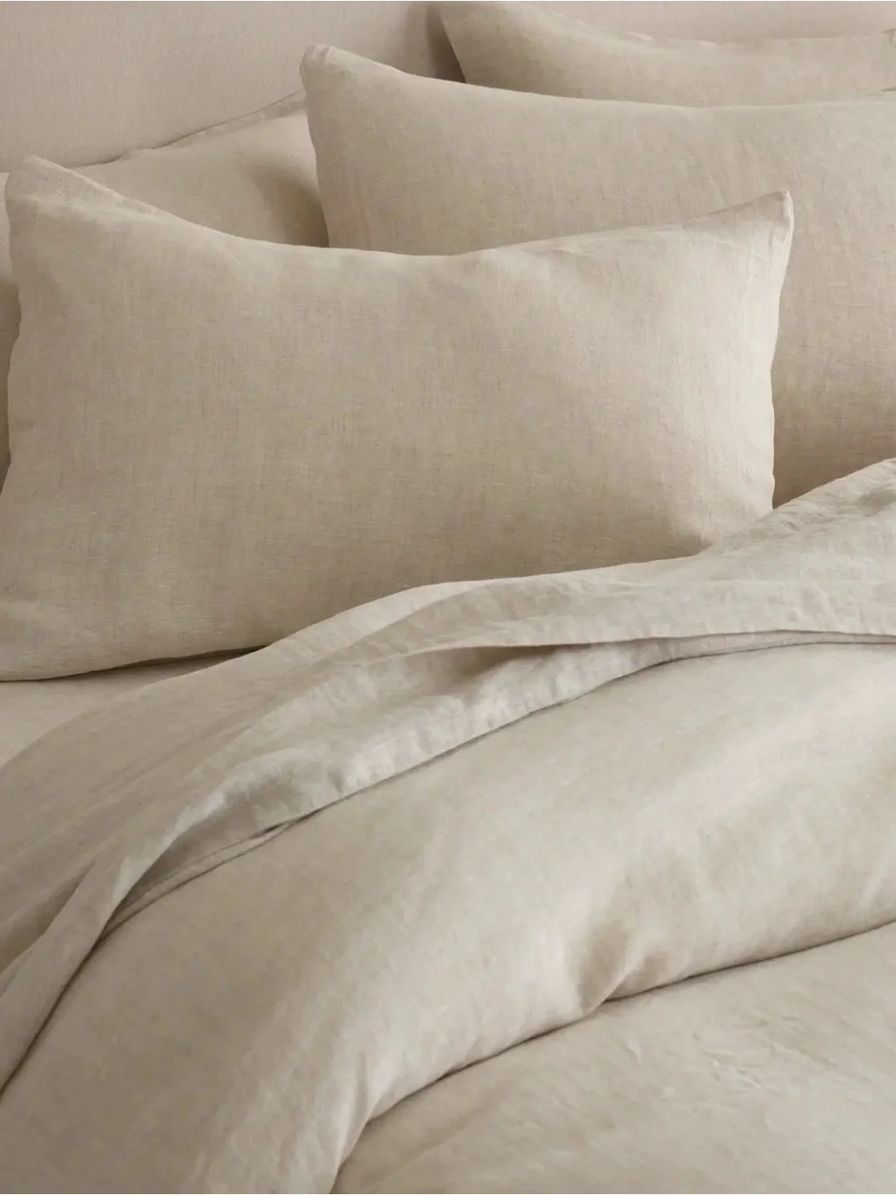 European Linen King Sham Set in Natural Chambray - Retail $50